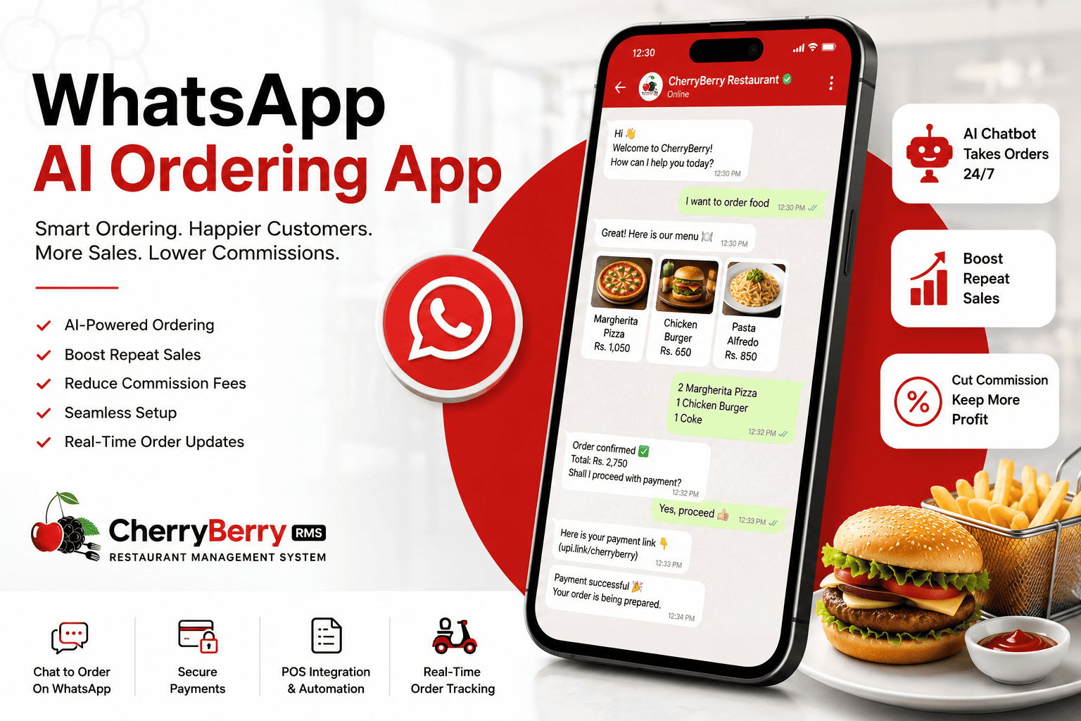 whatsapp AI ordering APP cherryberryrms